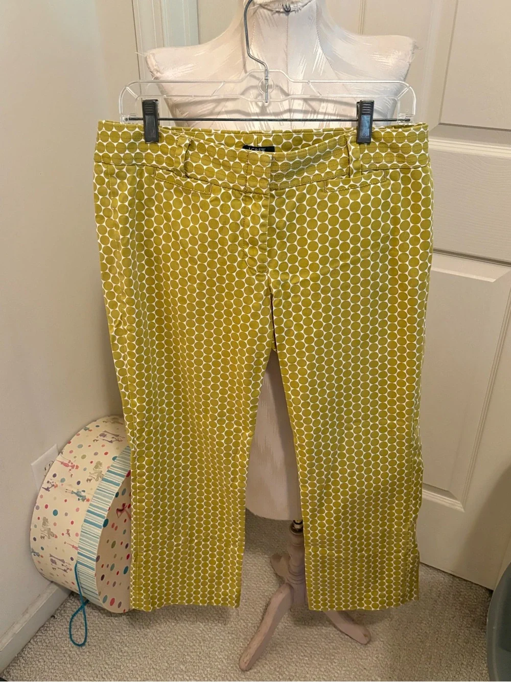 J. Crew Yellow Geometric Cropped Pants size 8 fashion show item city fit